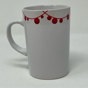 Starbucks 2012 Christmas Holiday Coffee Mug Cup Red Ball Garland Ornaments 10oz